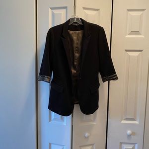 Black half-sleeve blazer with gold detailing